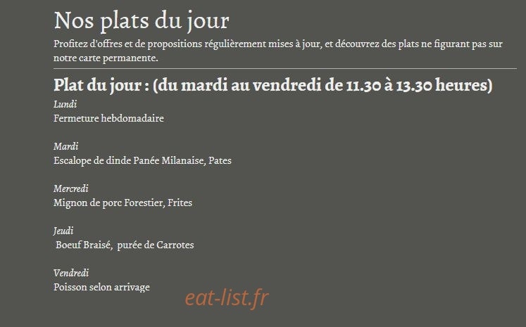 Restaurant Des Lys D'Alsace — carte page 2