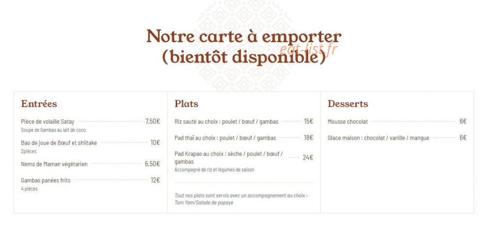 Yam — carte page 2