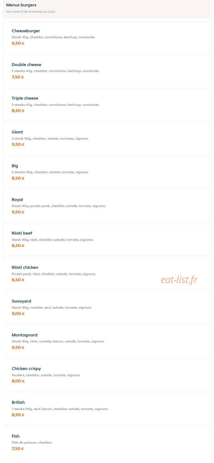 B310 Food — carte page 2