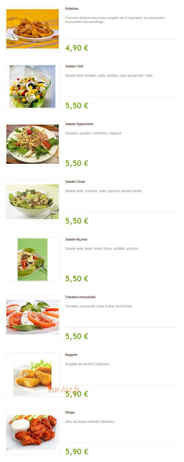 Easy Pizza — carte page 6
