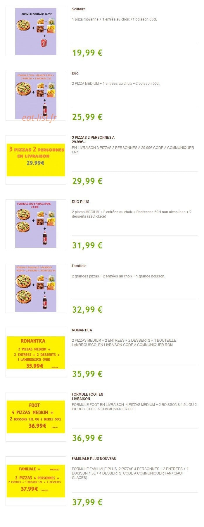 Easy Pizza — carte page 5