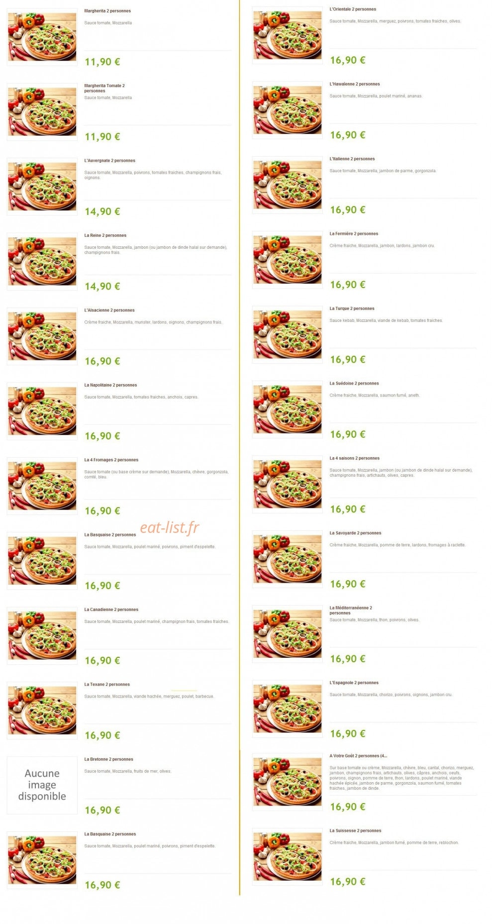 Easy Pizza — carte page 3