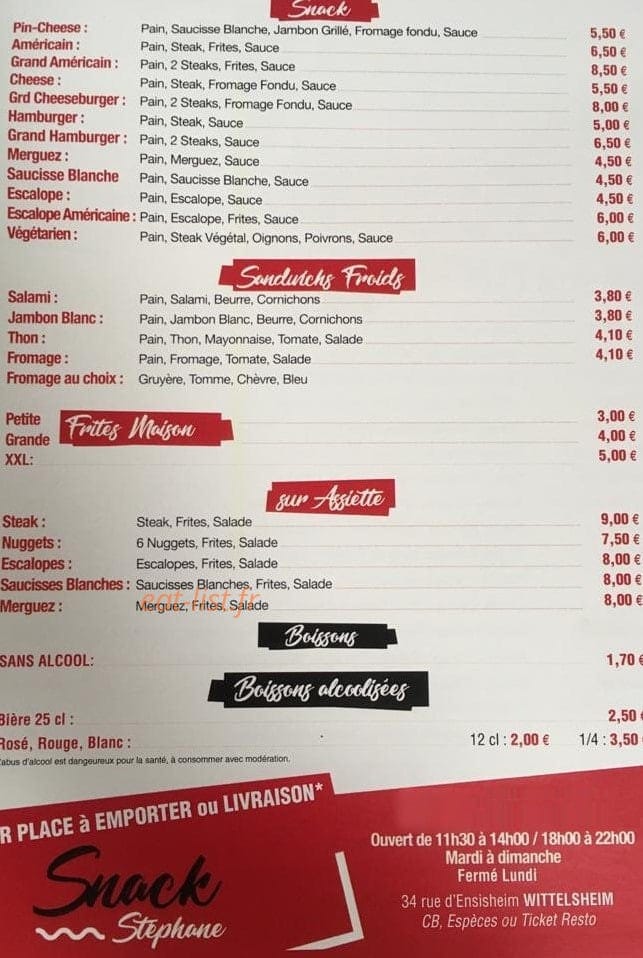 Snack Stephane — carte page 2