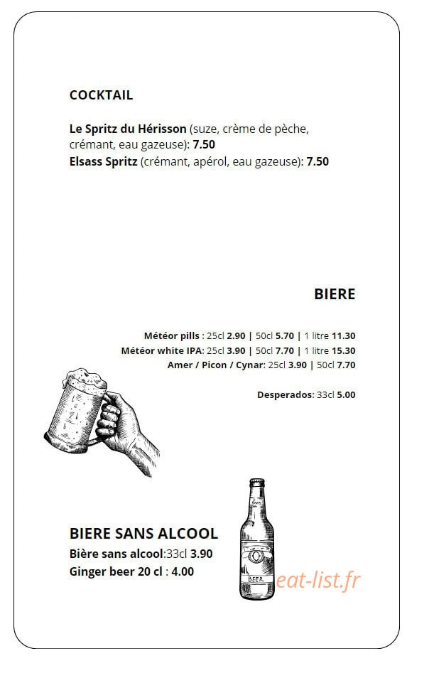 Le Bistro du Hérisson — carte page 3