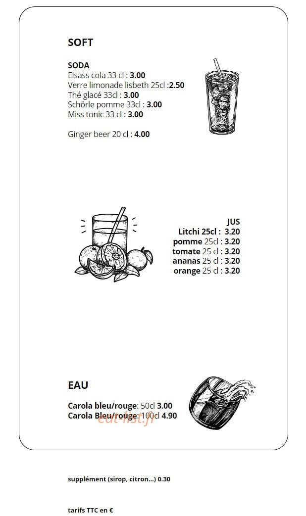 Le Bistro du Hérisson — carte page 4