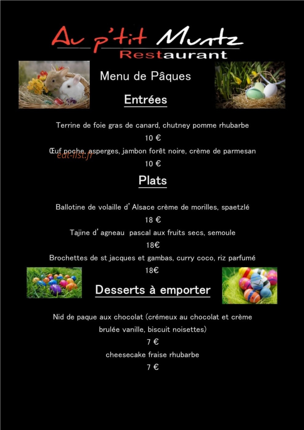 Au p'tit muntz — carte page 3