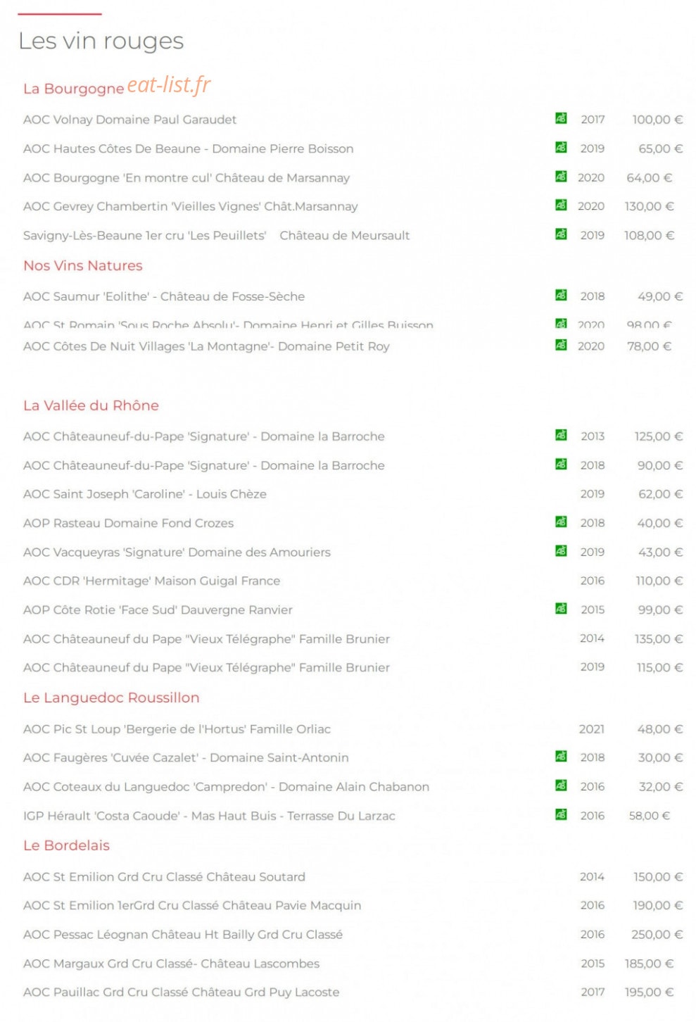 Aor, la table le goût et nous — carte page 9
