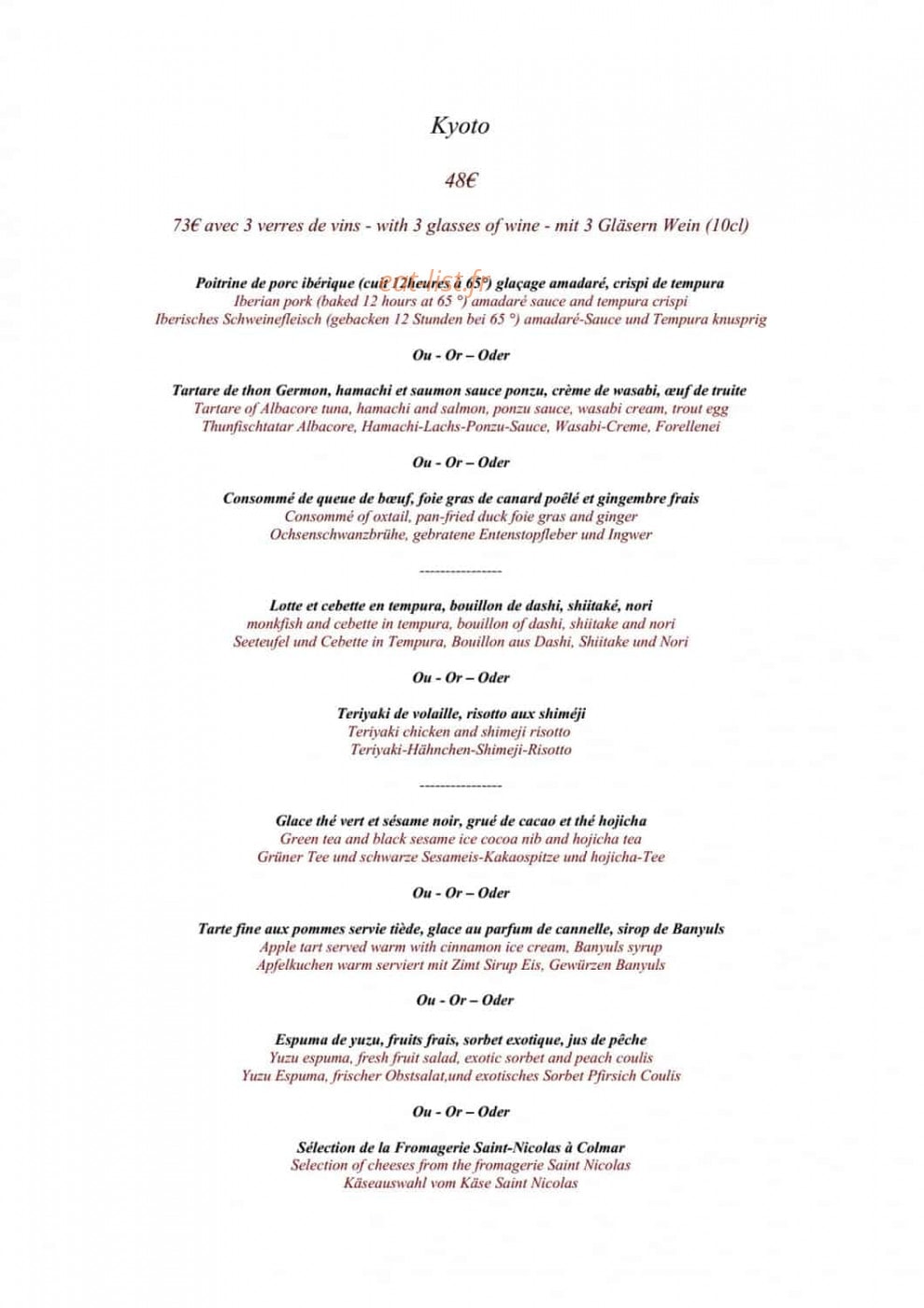 Au Trotthus — carte page 1