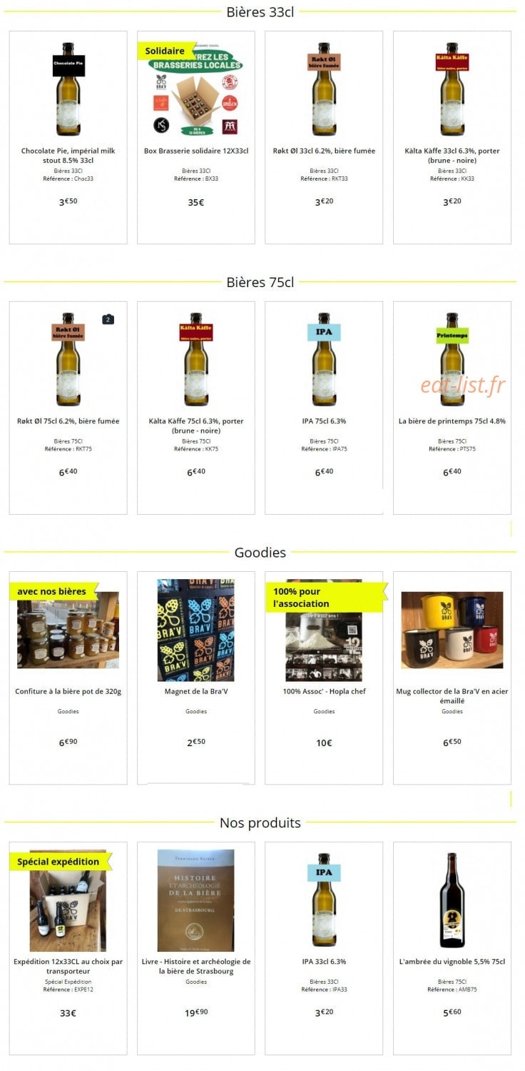 La Brasserie du Vignoble — carte page 1