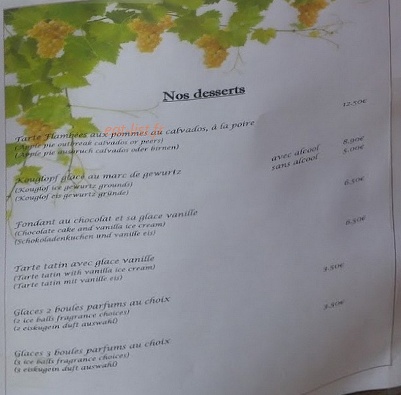 Le Caveau des Vignerons — carte page 2
