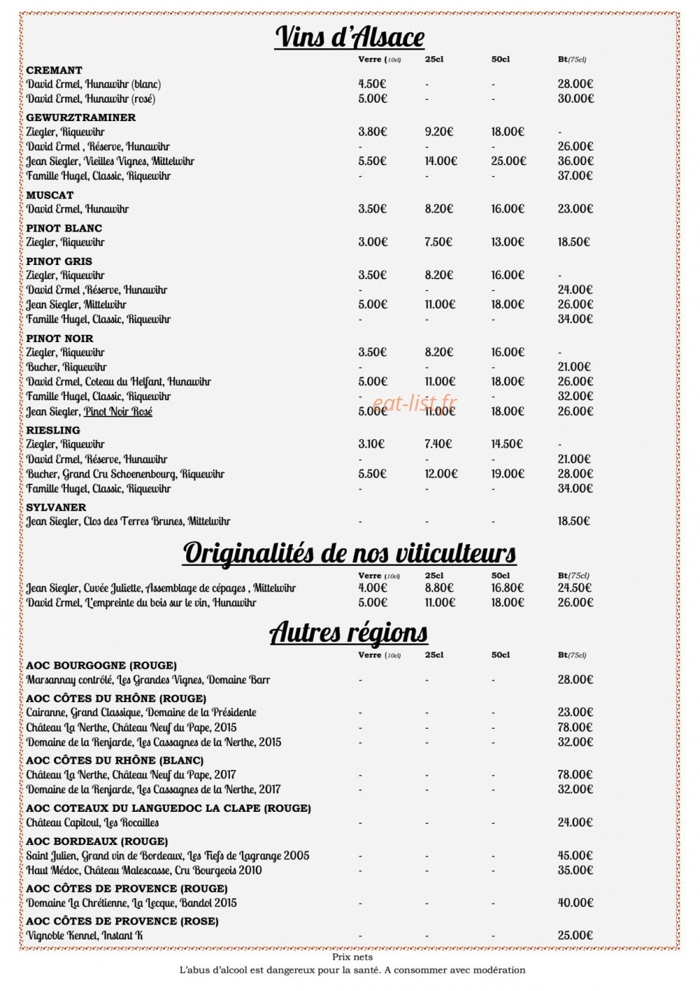 Le Relais — carte page 3