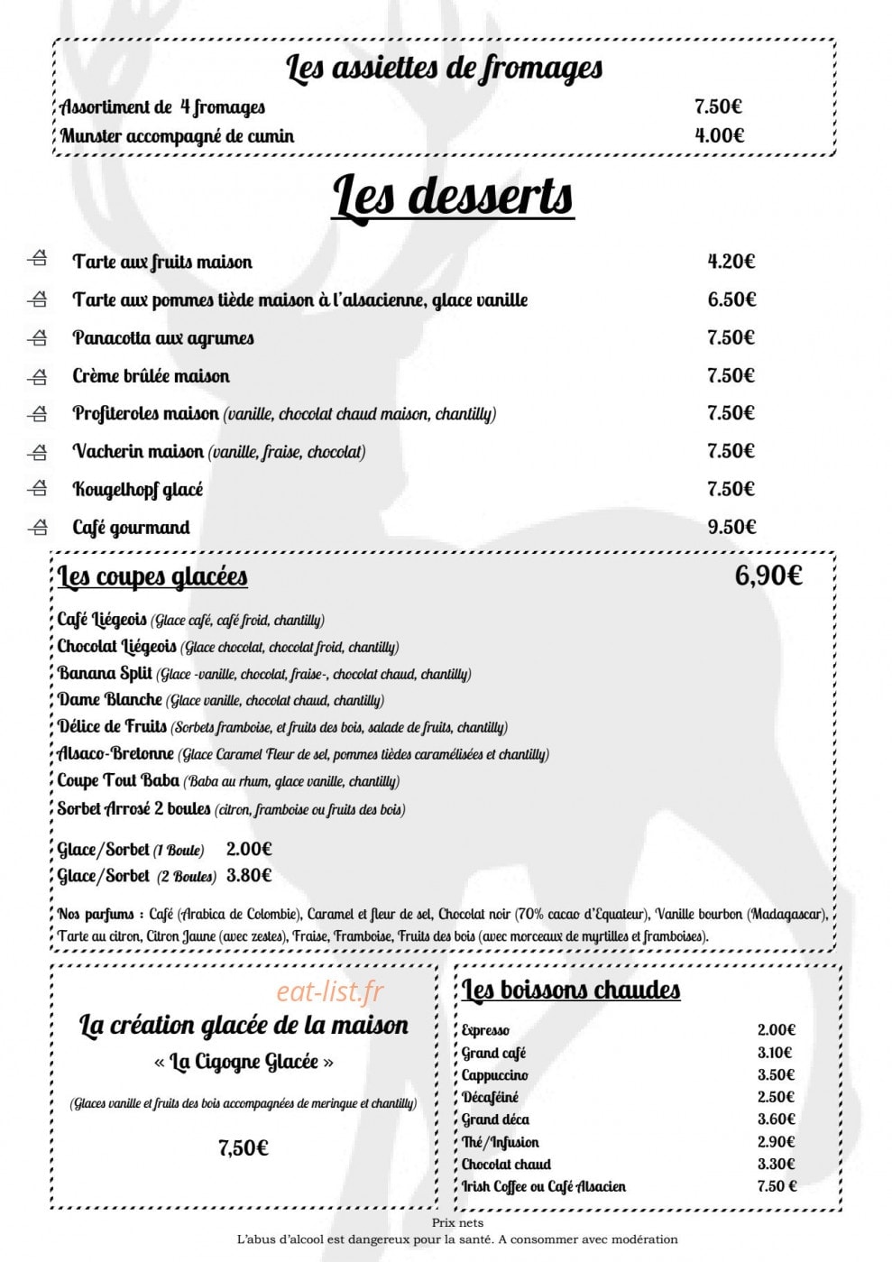 Le restaurant au cerf — carte page 7