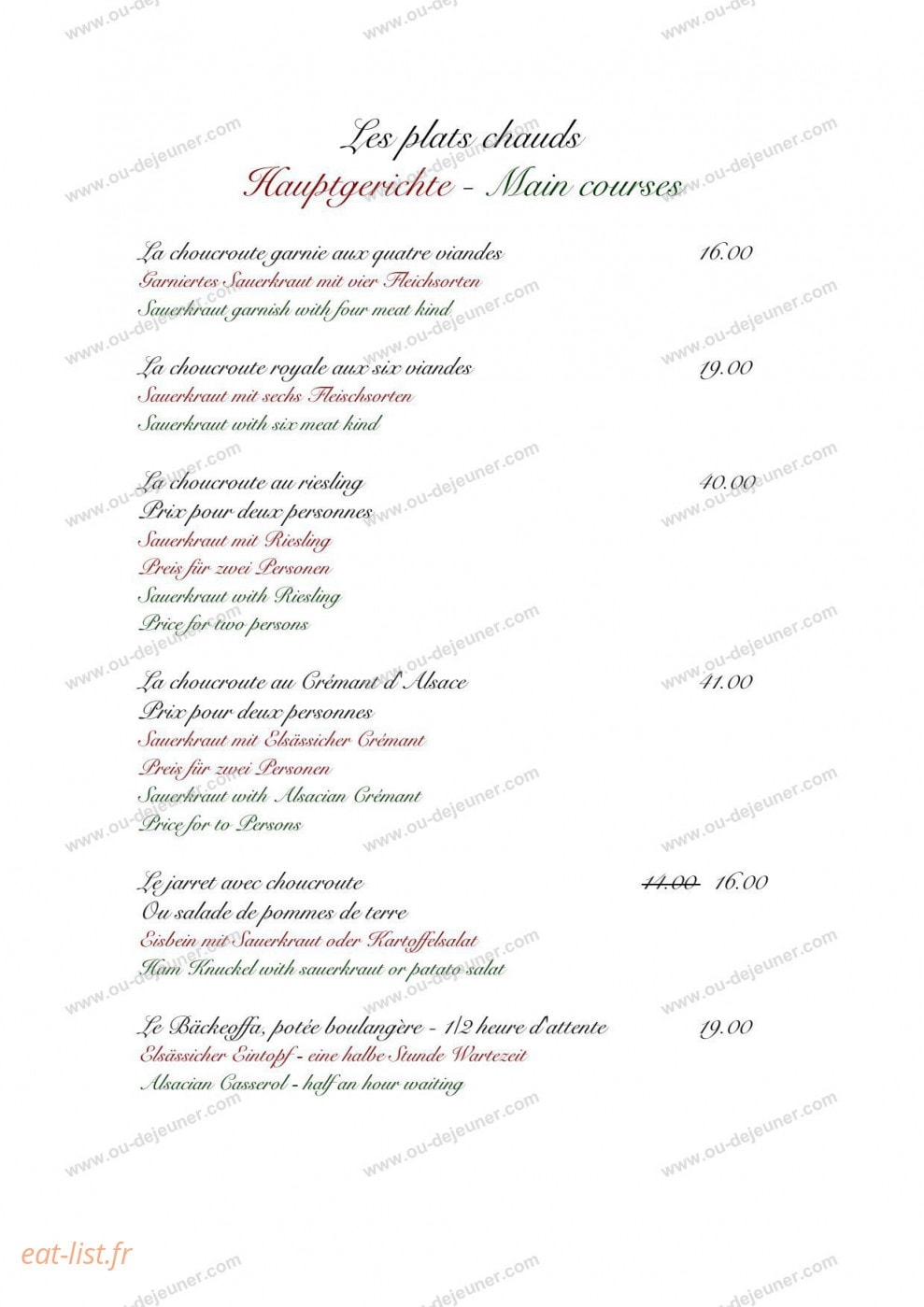 Restaurant La Dime — carte page 8
