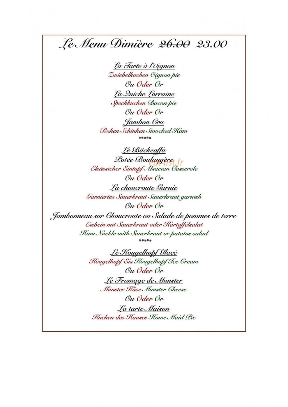 Restaurant La Dime — carte page 3