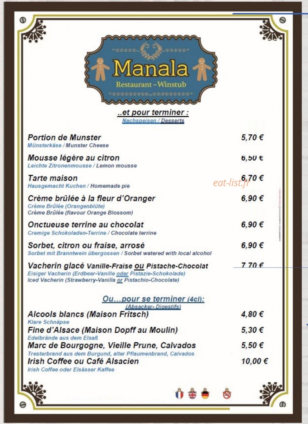 Restaurant le Manala — carte page 3