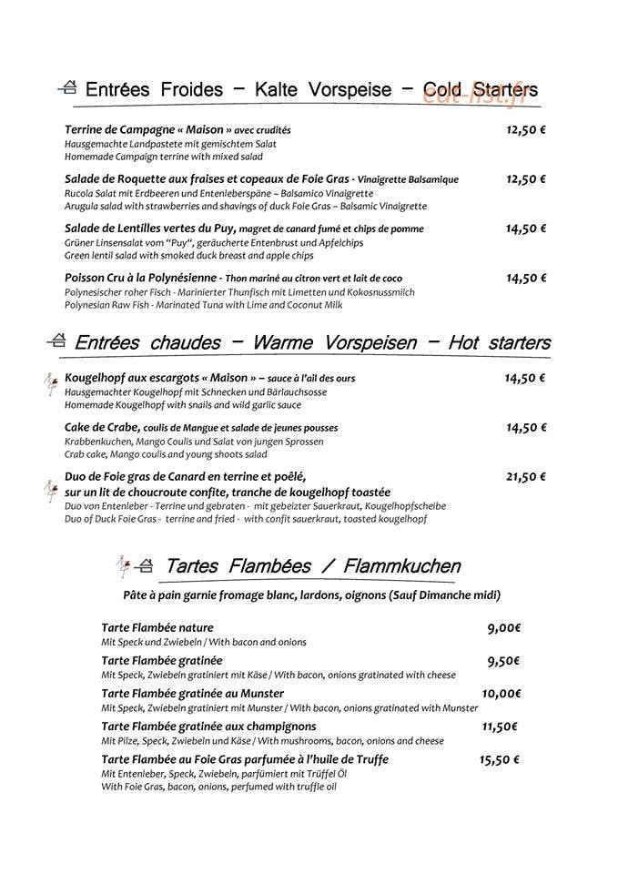 Au Riesling — carte page 1