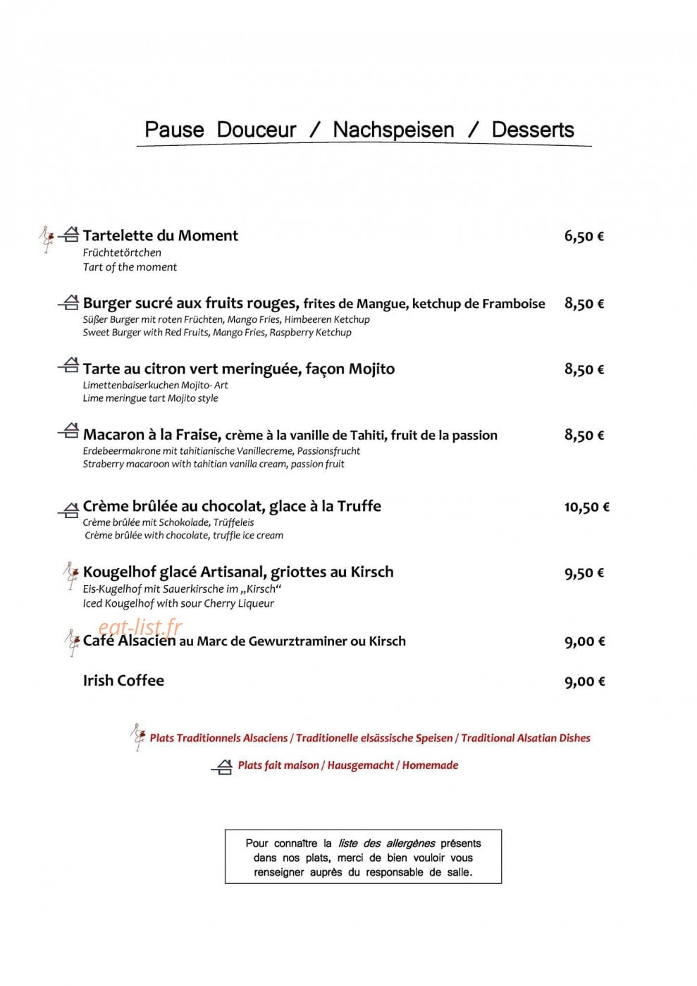 Au Riesling — carte page 5