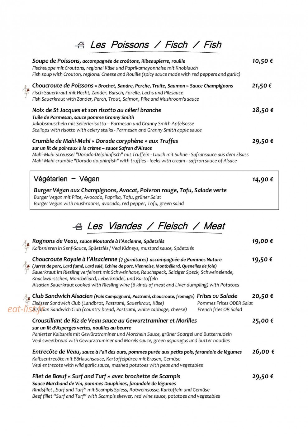 Au Riesling — carte page 2