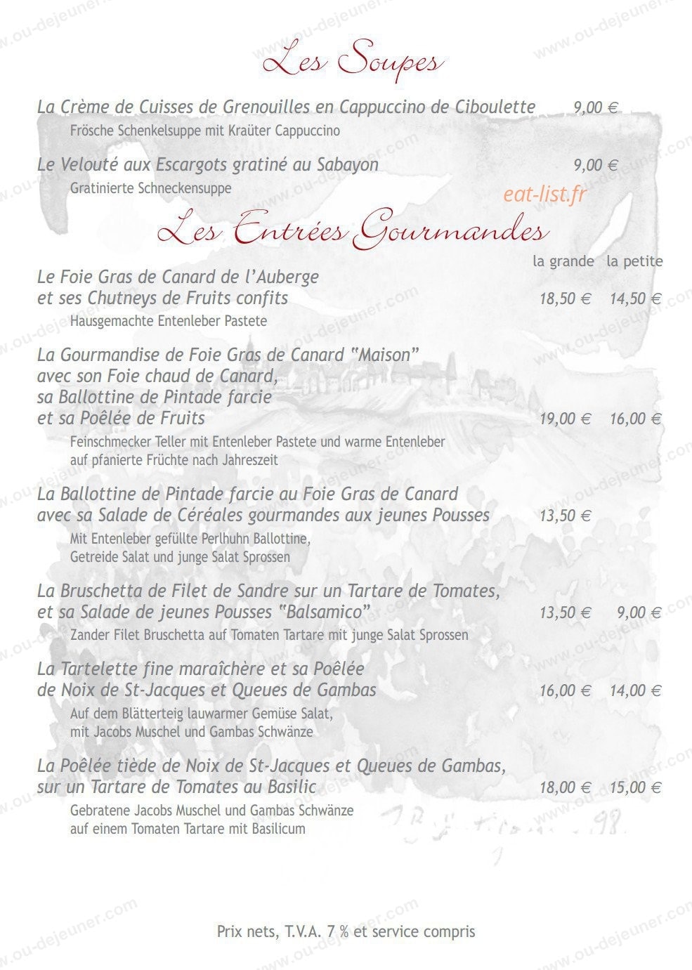 Auberge du Froehn — carte page 10