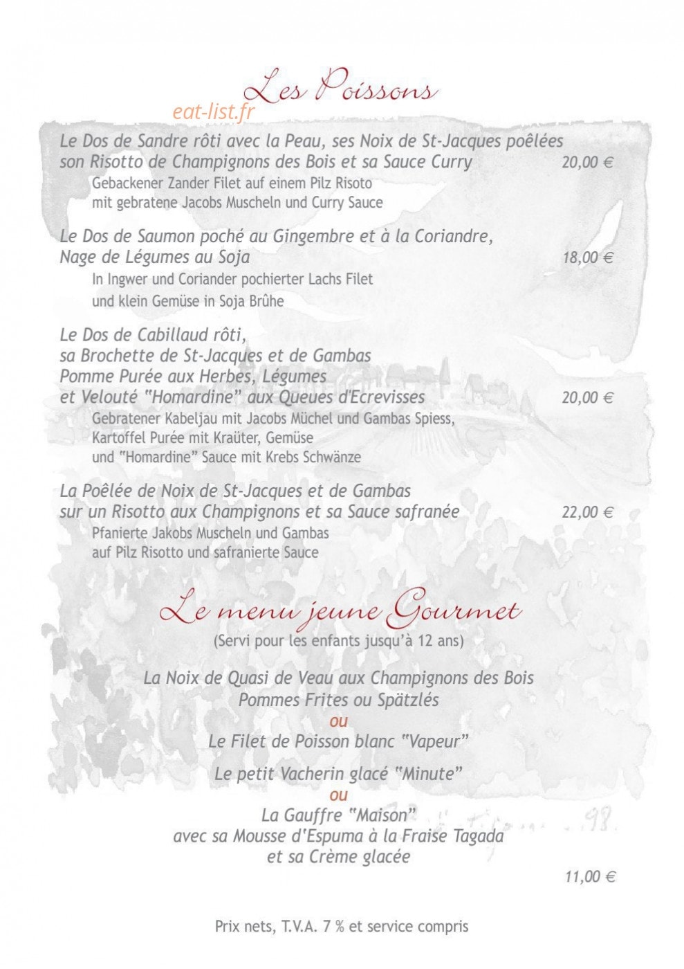 Auberge du Froehn — carte page 14