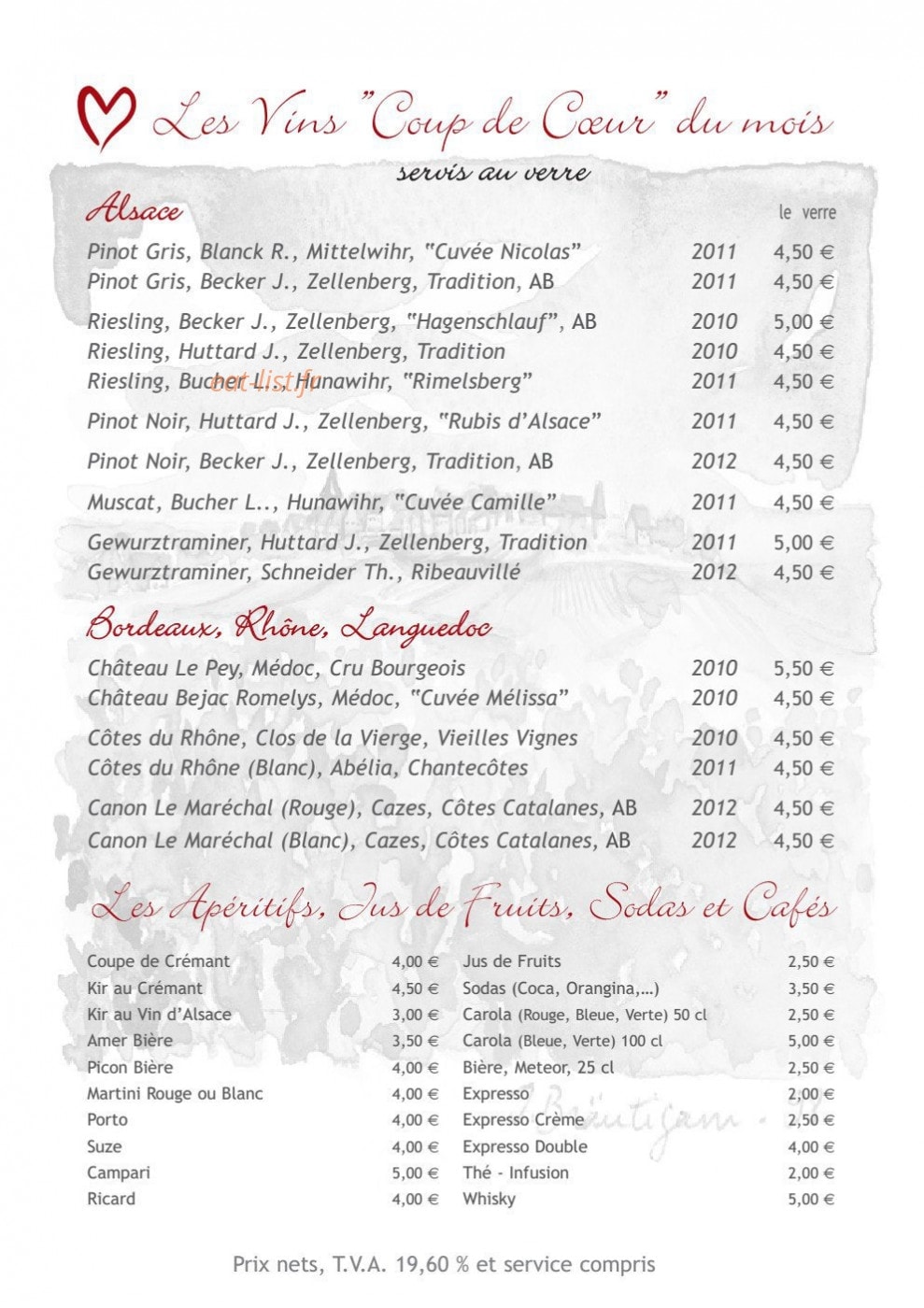 Auberge du Froehn — carte page 4