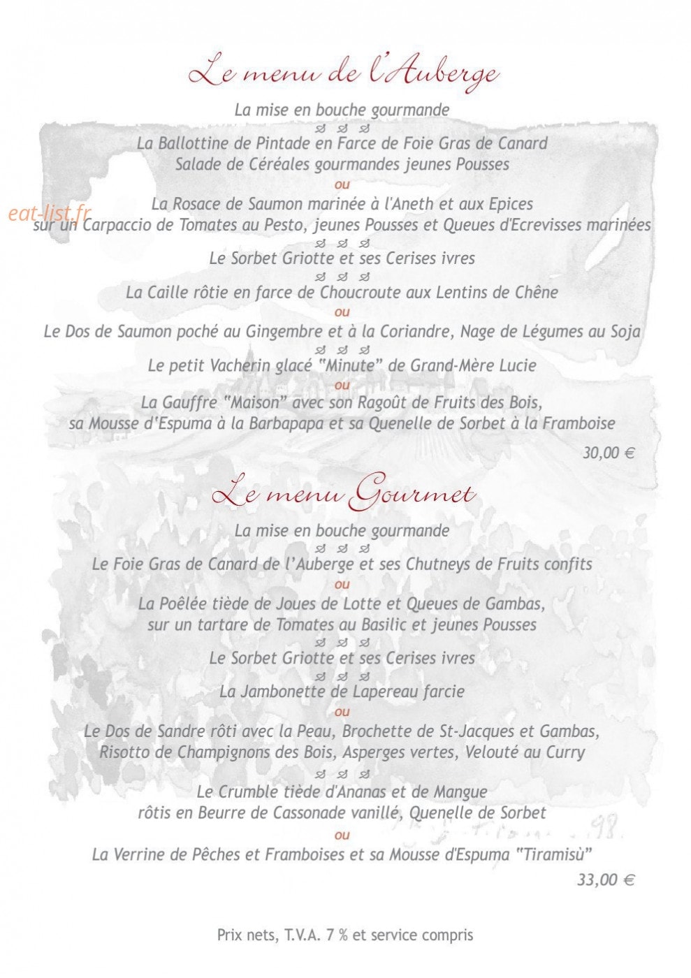Auberge du Froehn — carte page 11