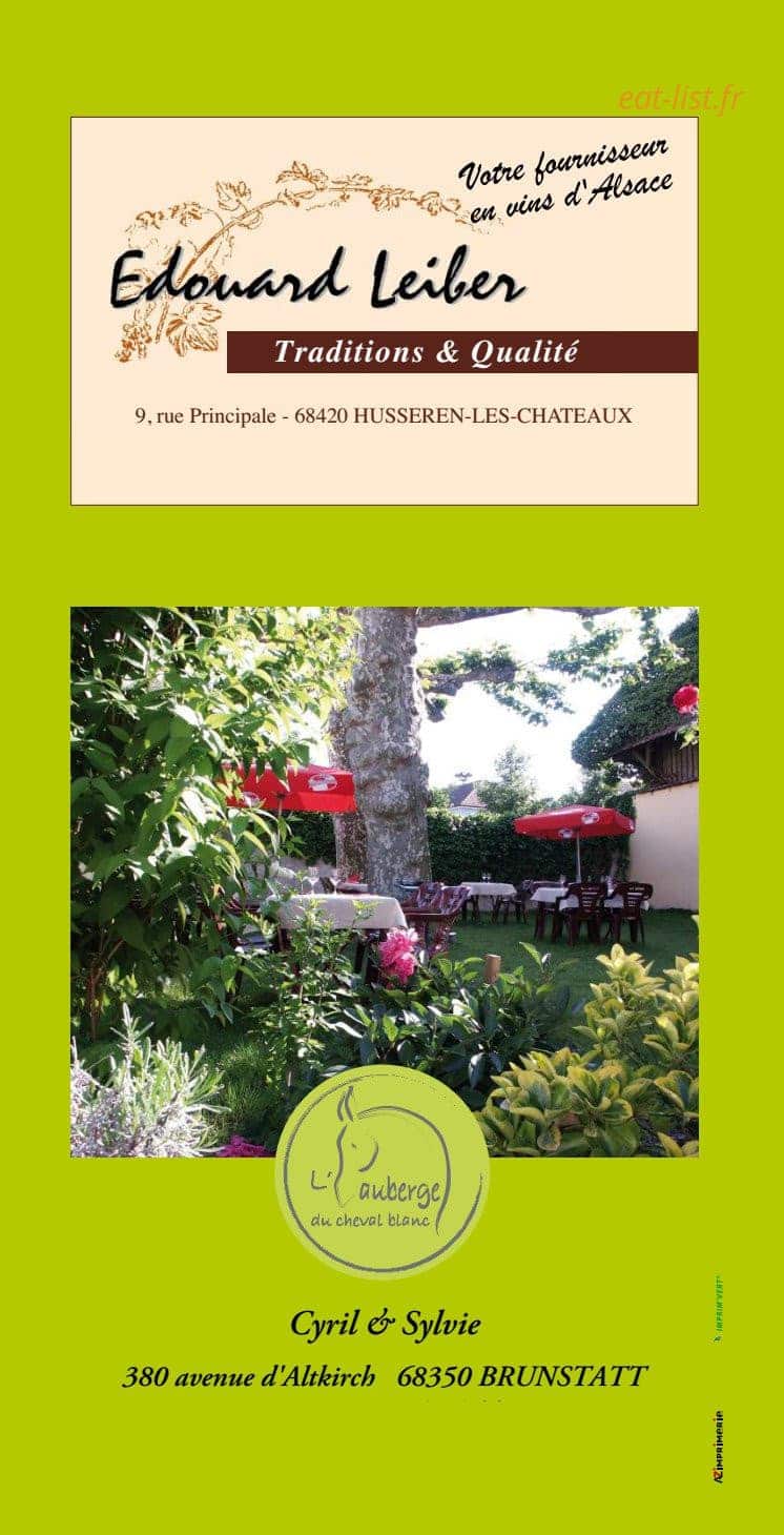 Auberge du Cheval Blanc — carte page 8