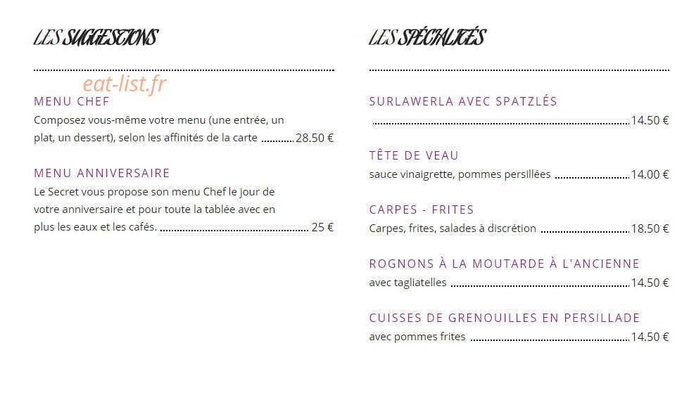 Le Secret — carte page 6