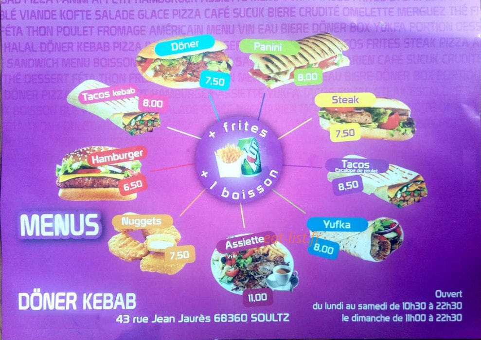 Doner kebab — carte page 1