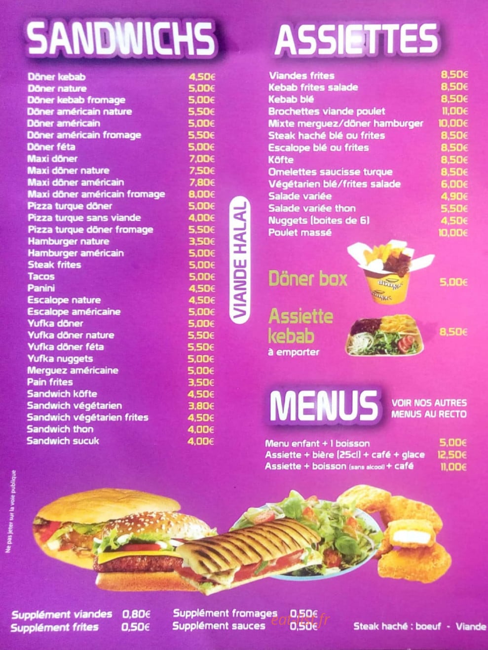 Doner kebab — carte page 2