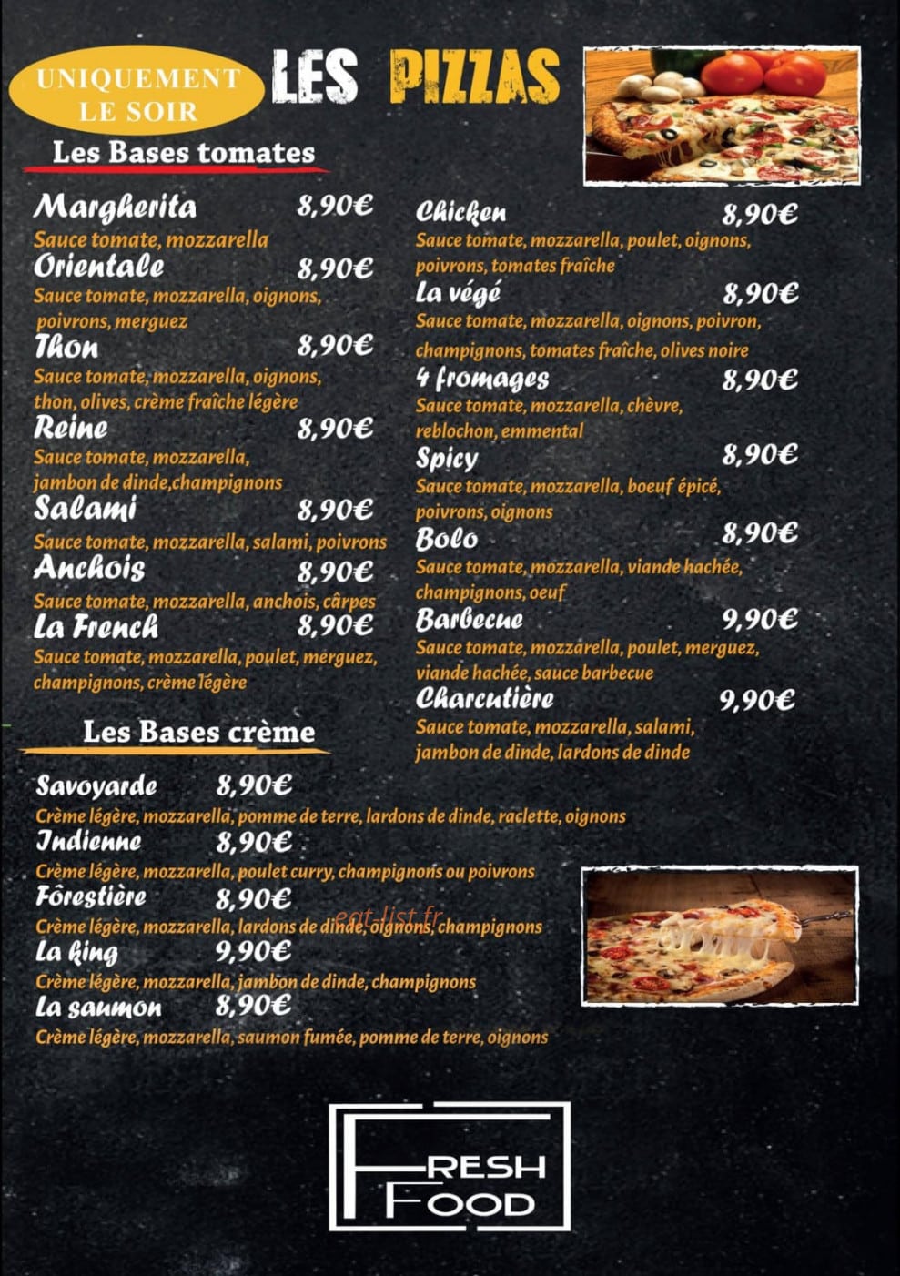 Fresh food — carte page 1