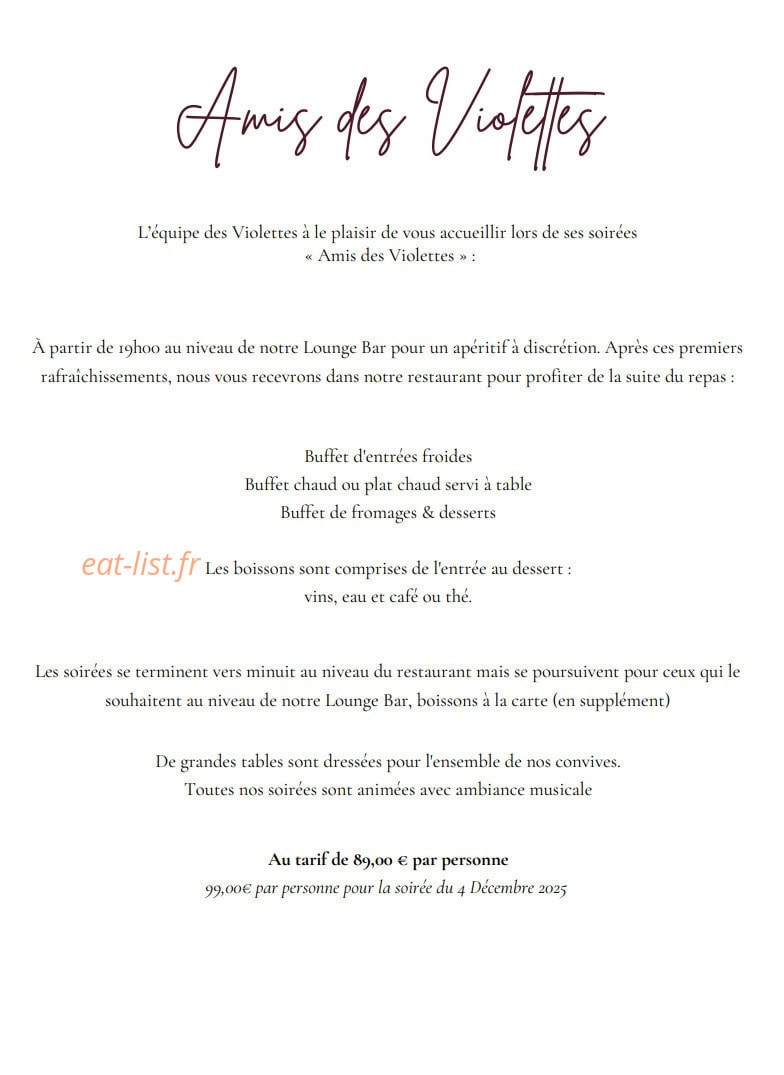 Le Jardin des Violettes — carte page 8
