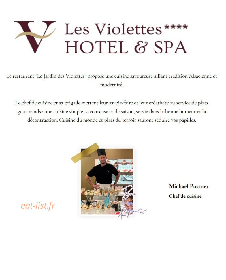 Le Jardin des Violettes — carte page 1
