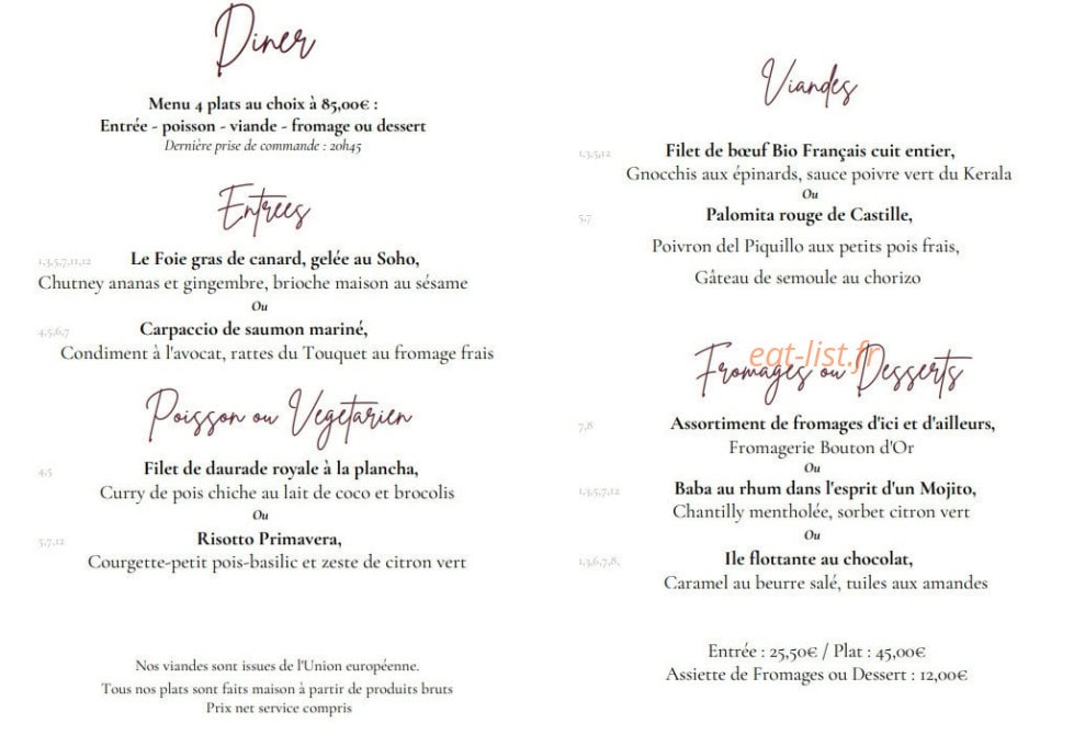 Le Jardin des Violettes — carte page 9