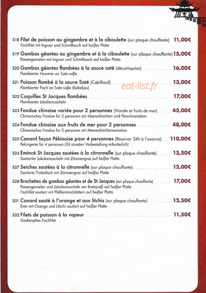 Les Clefs d'Or — carte page 6