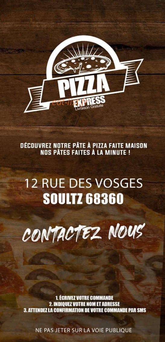 Pizza Express — carte page 1