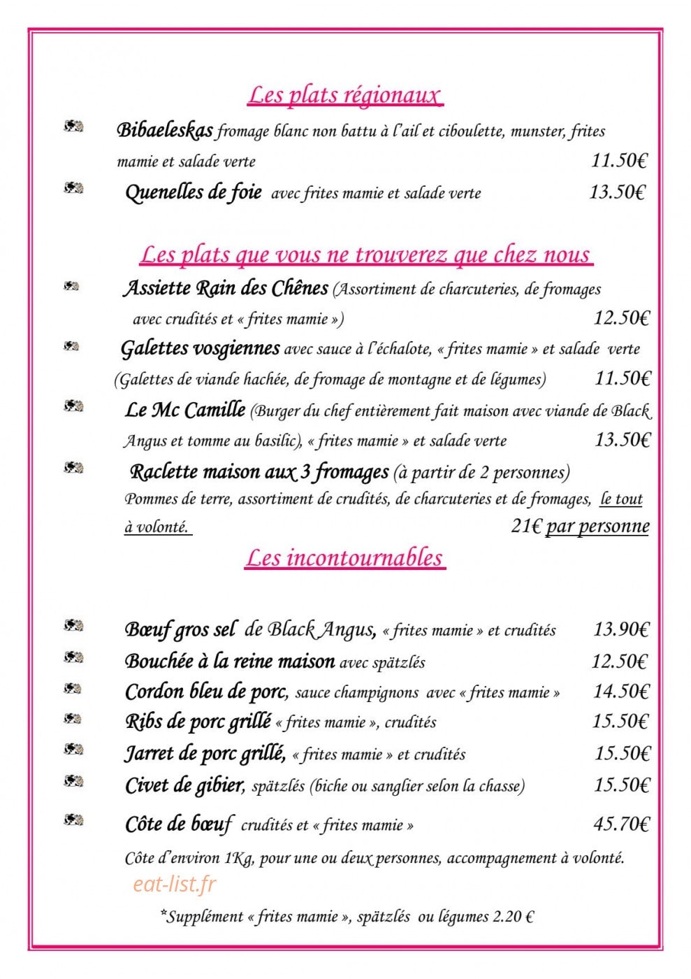 Rain des Chênes et ses Gîtes — carte page 2
