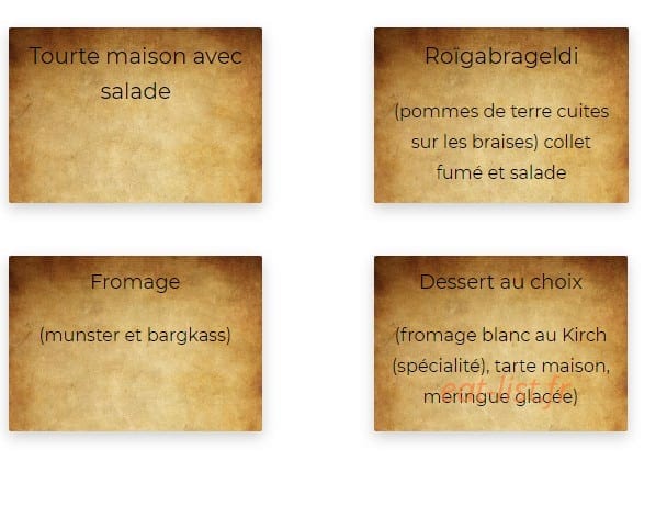 Auberge du Kastelberg — carte page 1