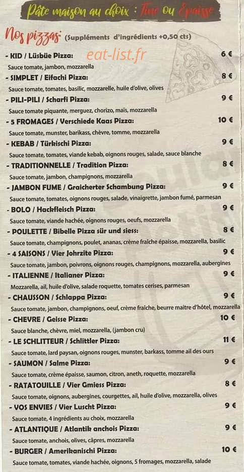 Au Petit Schlitteur — carte page 2