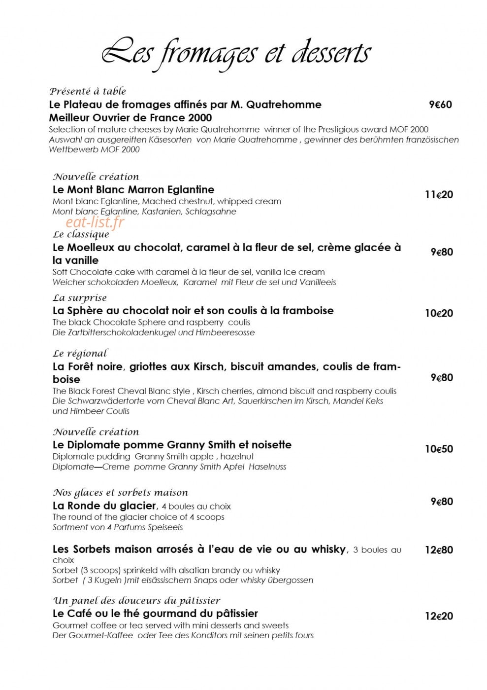 Au Cheval Blanc — carte page 5