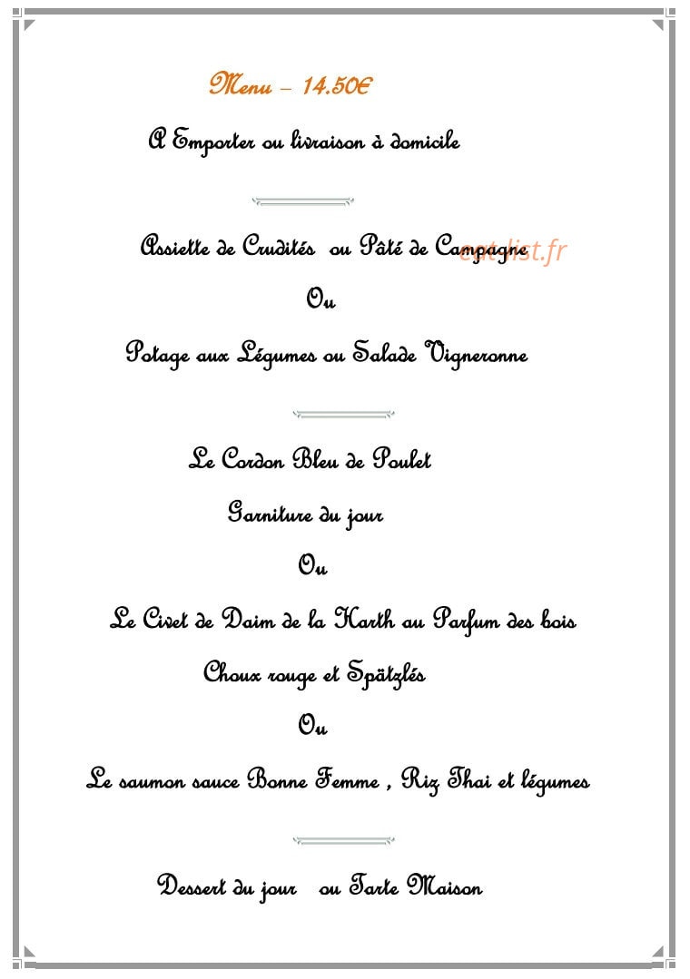 Restaurant à la Couronne — carte page 6