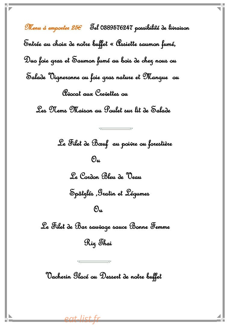 Restaurant à la Couronne — carte page 4