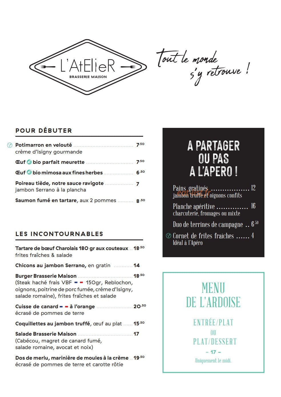 L'Atelier — carte page 1