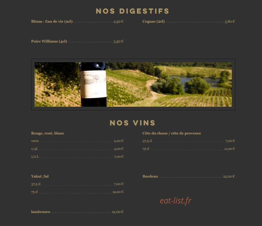 Chez Sybelle — carte page 9