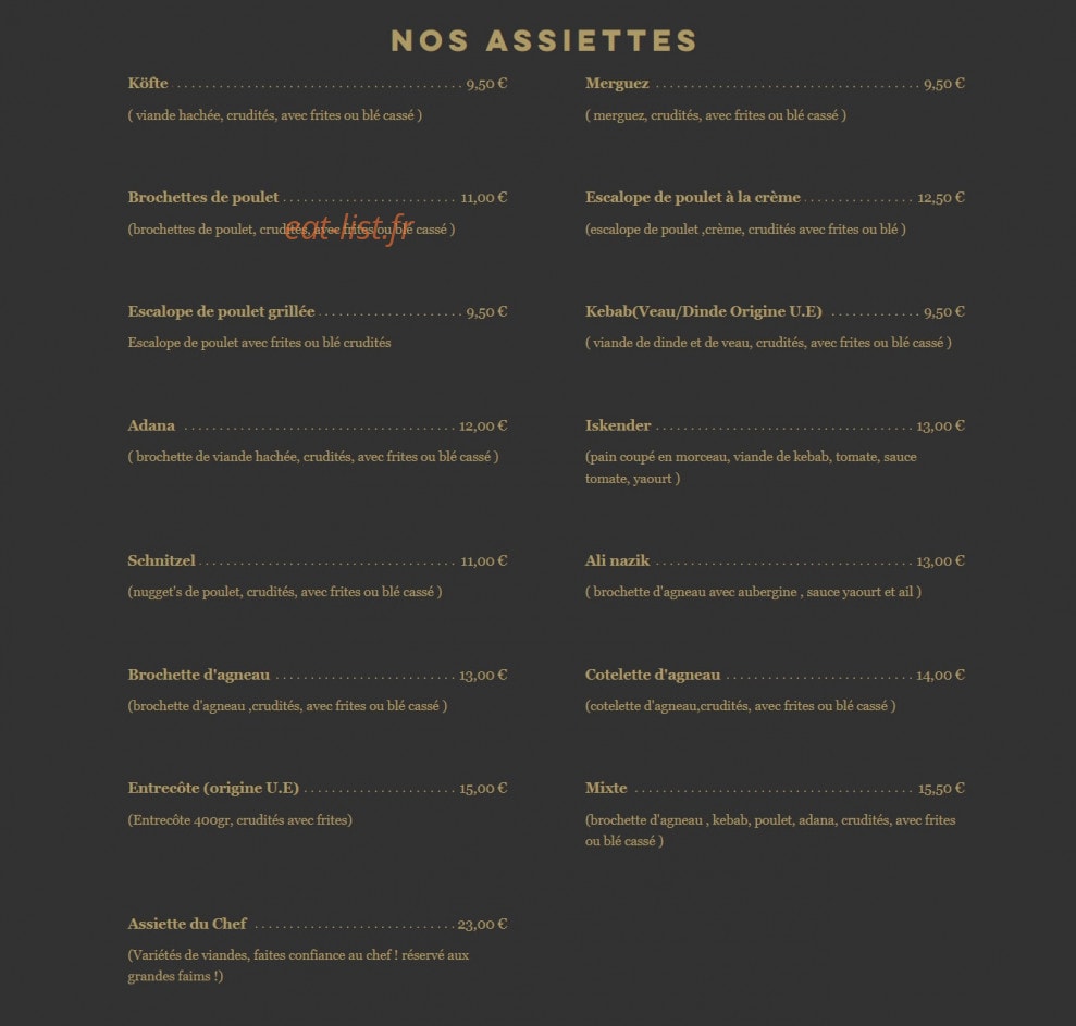 Chez Sybelle — carte page 6
