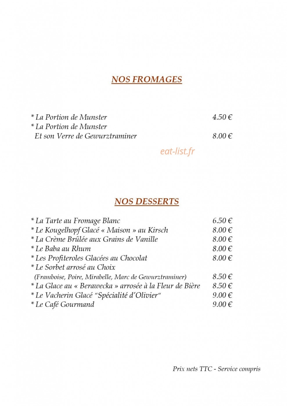 Auberge des Trois Châteaux — carte page 6