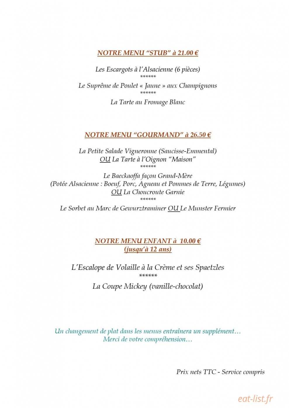 Auberge des Trois Châteaux — carte page 5