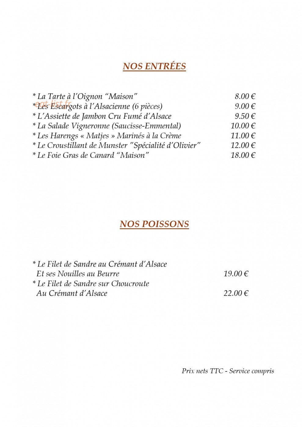 Auberge des Trois Châteaux — carte page 3