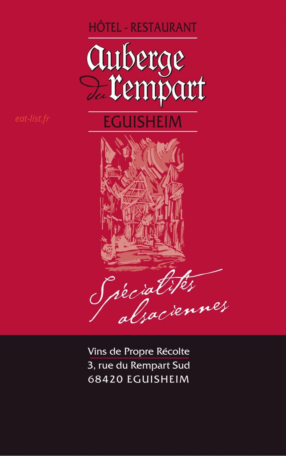 Auberge du Rempart — carte page 1