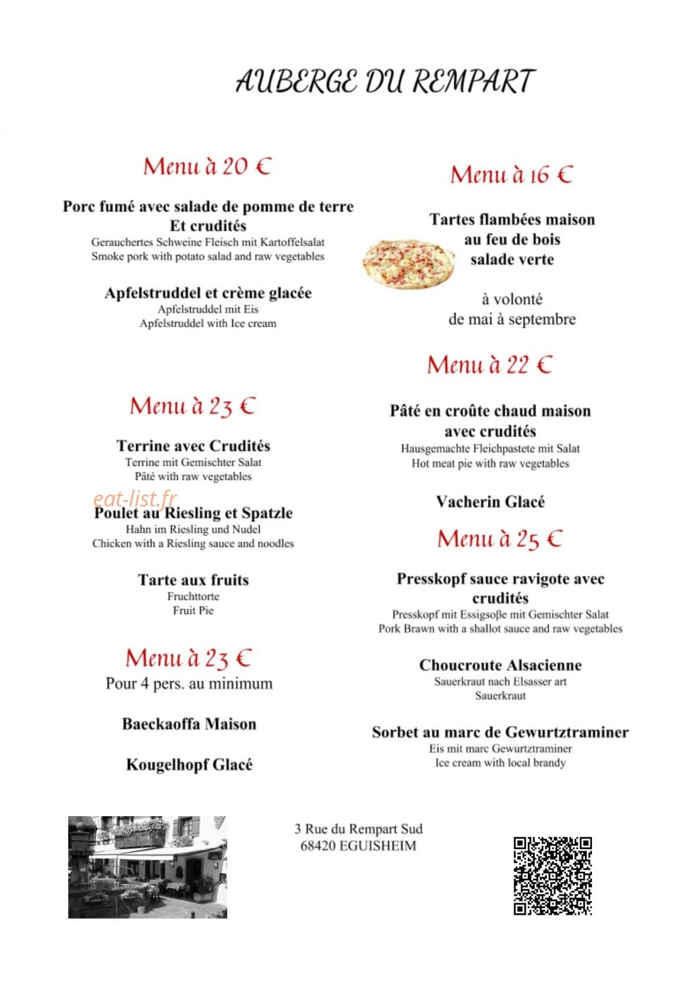 Auberge du Rempart — carte page 7